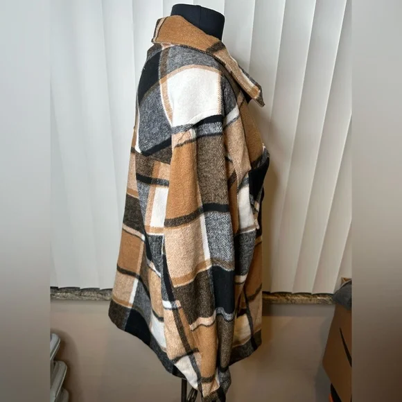 Ashley by 26 International Plaid Brown Black Jacket Size Large - Picture 4 of 8